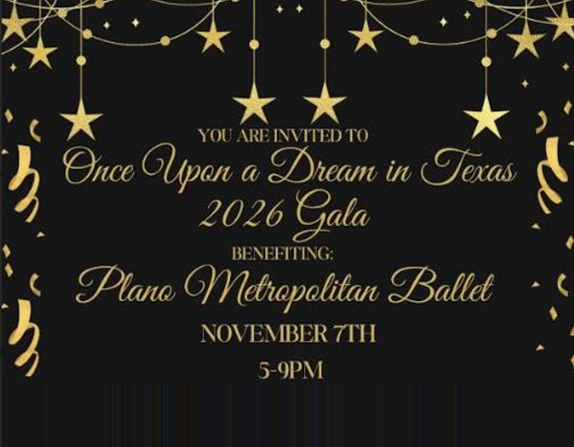 Once Upon a Dream in Texas 2026 Gala invitation - November 7th, 5-9 PM